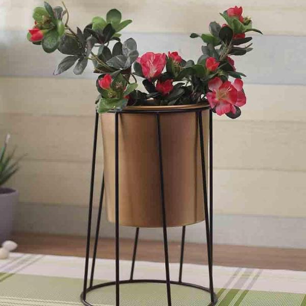 Pots & Planters | Copper Cues Planter With Stand Garden Copper