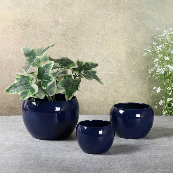 Pots & Planters | Ivera Dune Planter – Set Of Three Garden Blue