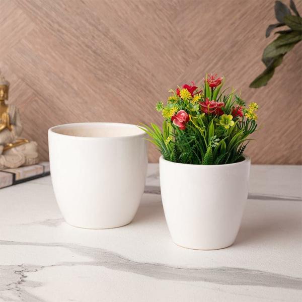 Pots & Planters | Kajara Ceramic Pot – Set Of Two Garden Pots & Planters