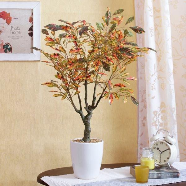 Artificial Flowers & Plants | Faux Croton Bonsai (2.46 Ft) Artificial Flowers & Plants Artificial Flowers & Plants