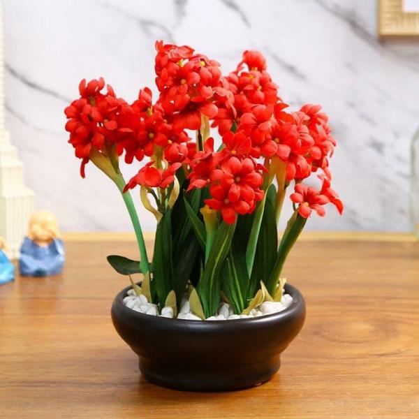 Artificial Flowers & Plants | Faux Hyacinth Bonsai In Ceramic Pot (26 Cms) Artificial Flowers & Plants Artificial Flowers & Plants