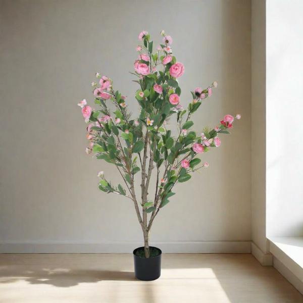 Artificial Flowers & Plants | Faux Minio Camelia Plant With Pot (3.94 Ft) Artificial Flowers & Plants Artificial Flowers & Plants